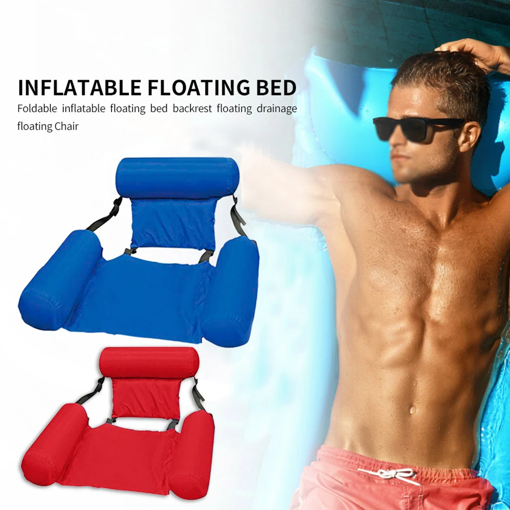 PVC Summer Inflatable Folding Floating Row Swimming Pool Water Hammock Air Mattresses Bed Beach Water Sports Lounger Chair Mat