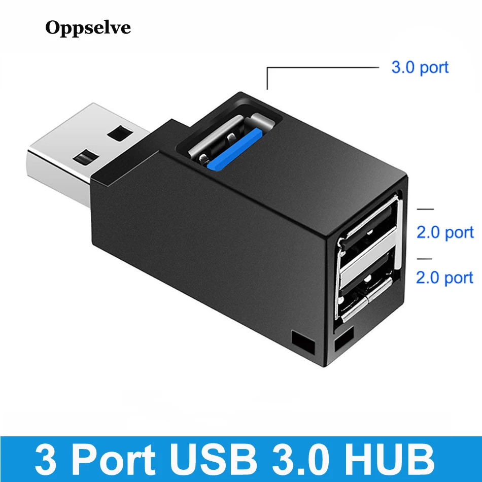 Мини концентратор с 3 портами USB для планшетов ПК ноутбуков Macbook компьютеров