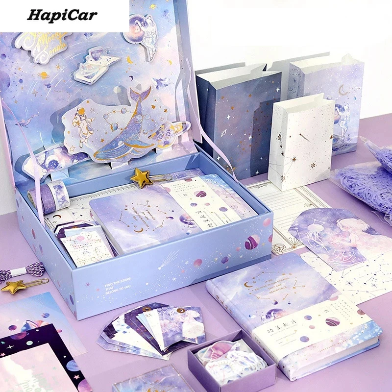 

2022 Notebook Cute Creative Hand Ledger Gift Box Set Japanese Gift Bag Antique Girl Heart Student Notebook Gift Planner