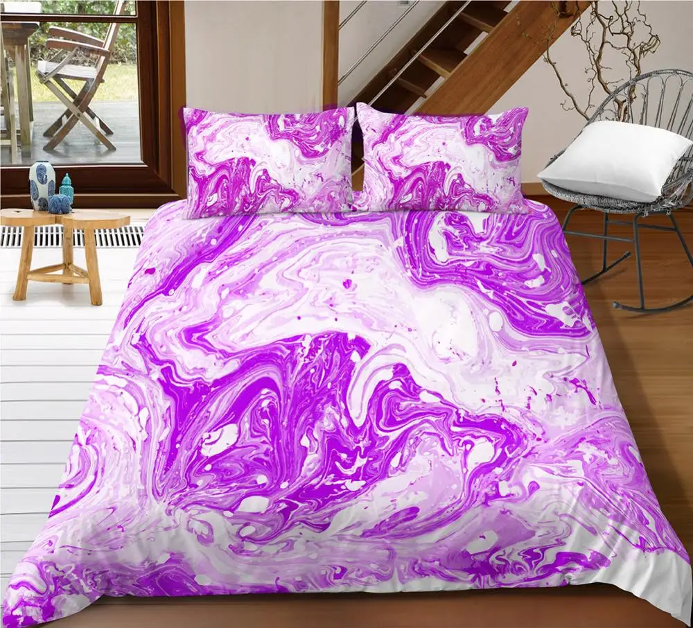 

2/3pcs 3D Abstract Watercolor Painting Quilt Cover for Home Bedroom Bedspread Duvet Cover Bedding Set Bed Decor with Pillowcases