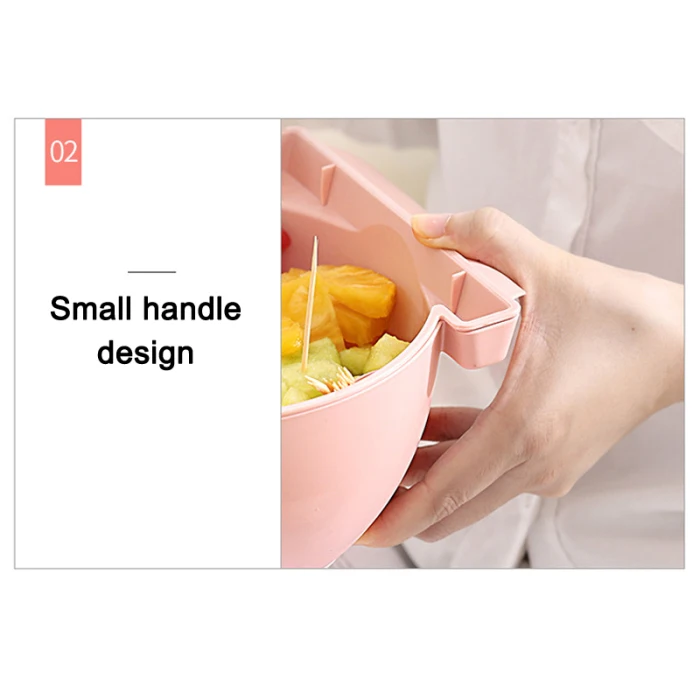 Multifunctional Double-layer Separation Design Drain Basket PP Material Mobile Phone Holder Drainable Lazy Fruit Basket