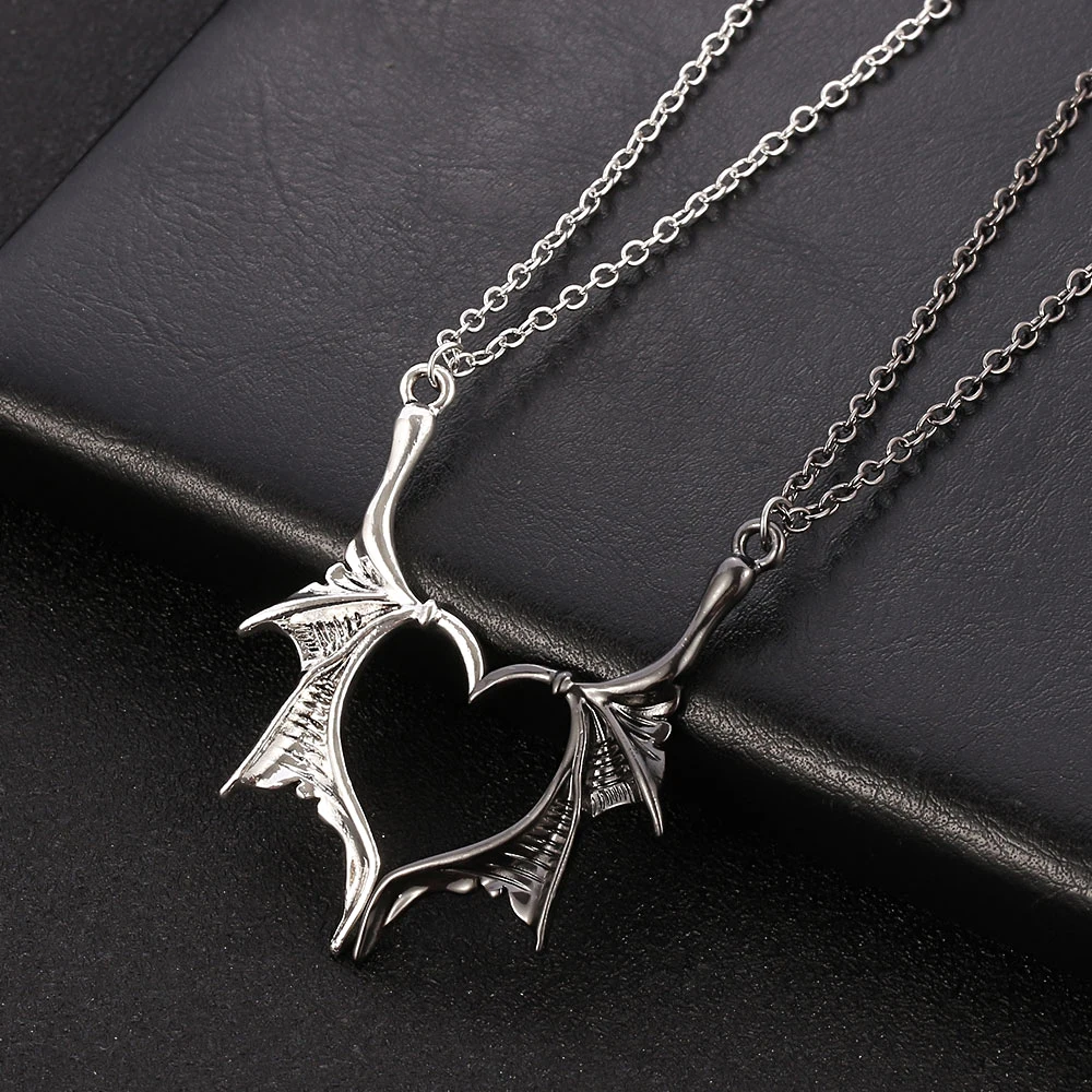 Unique Dragon Wing Love Heart Pendant Necklace Perfect Family Friendship  Gift And Gothic Jewelry Accessory From Djmbenga, $9.7 | DHgate.Com