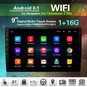 

9'' Android 8.1 Car WIFI DAB GPS Nav Radio Video Player up to 1080P Quad Core USB/SD Stereo 2DIN MP3 WMA Touch Screen For Audi