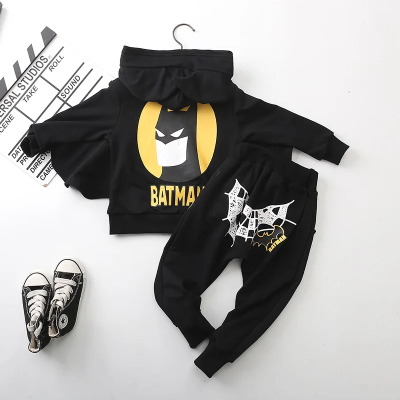 Goede Batman Baby Jongens Kleding Sets Zip Hooded Sport Pak Voor Jongens Cartoon Jas Jas Broek Batman Cosplay Kostuums Kids Kleding set