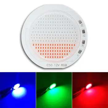 50Mm Ronde 12V Rgb Led Cob Licht Chip On Board 10W 15W 50W DC12V Lamp led Rood Blauw Groen Wit Kleur Lamp Voor Decor Verlichting