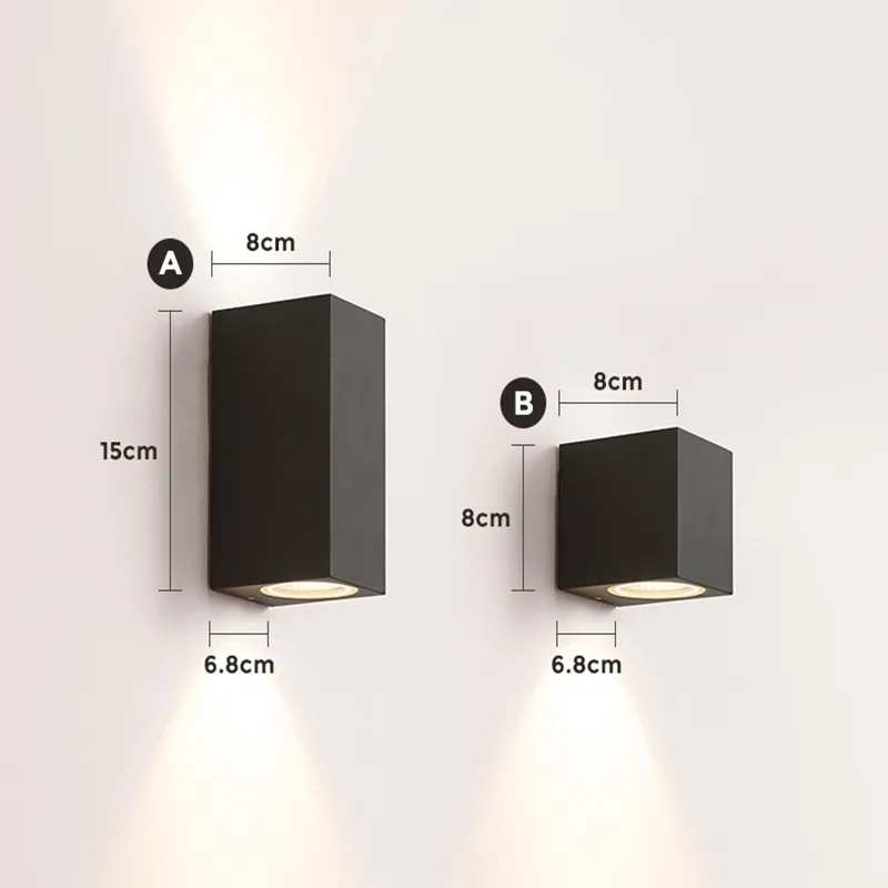 Dimmable Led Wall Lights 5W 10W Waterproof Surface Mounted Cube Garden Porch Light With GU10 LED Bulb Replacement