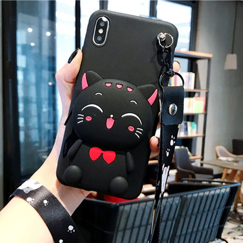 

Cartoon DIY 3D Wallet Soft Silicone Case For Google Pixel 3 XL 2XL Pixel XL Cute Cat TPU Cover