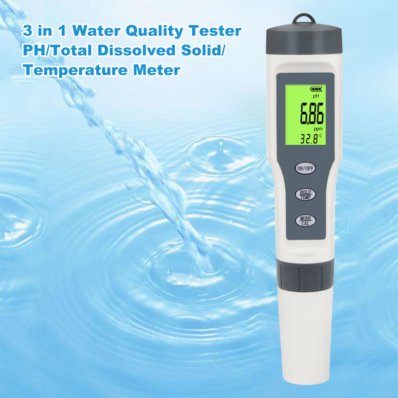 Digital PH Meter with ATC Water Quality Tester PH/Temp Total Dissolved Solid Detector for Pool Test Tool | Дом и сад