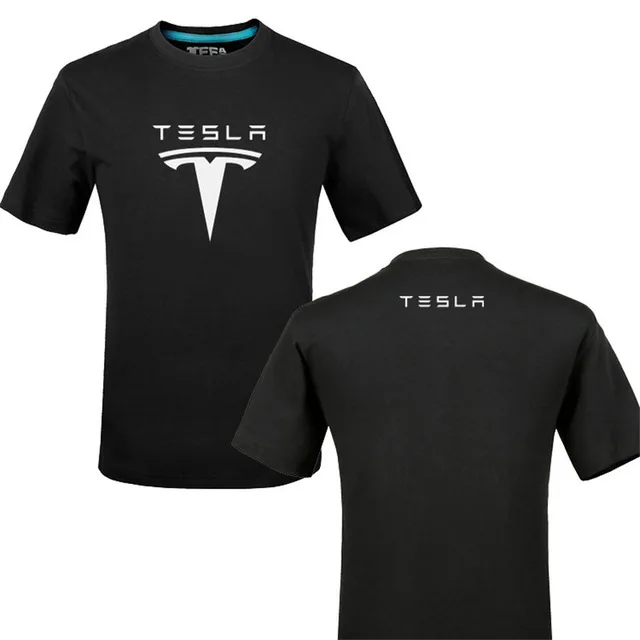 Забавная футболка с логотипом Tesla из хлопка с принтом Летняя Повседневная футболка унисекс футболки d - Цвет: 1