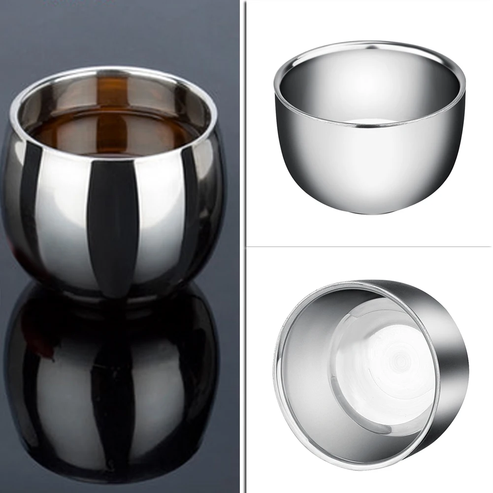 Mini Coffee Milk Mugs Stainless Steel Espresso Thickened Double Layer Soap Cup Heat Insulation Smooth Shaving Mug Bowl Pitcher 1