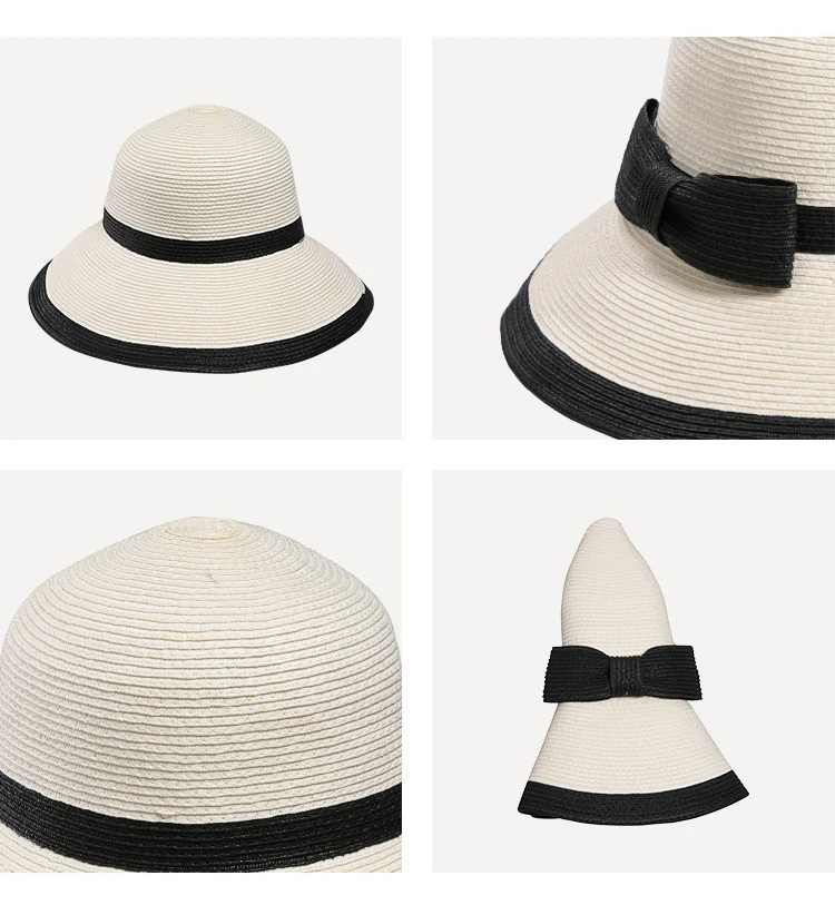 Sedancasesa, летняя соломенная шляпа ручной работы с бантом, Женская гирлянда, Солнечный козырек, Панама, свернутый подол, пляжная кепка, шляпа от солнца для женщин SW105082