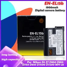 7.0V 1900Mah EN-EL15b ENEL15B En EL15b Oplaadbare Camera Batterij Voor Nikon Z6 Z7 D850 D810 D800 D780 D750 d610 D600 D500 D7500