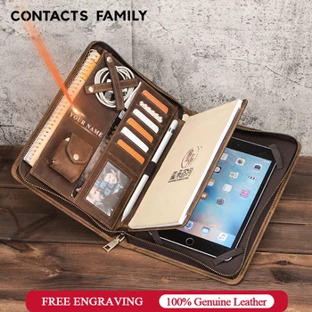 

Nubuck Leather Folder Padfolio Business Portfolio Holder Case For iPad Mini 5 1 2 3 4 7.9 inch Organizer Zippered Tablet Pouch