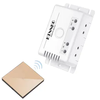 

Portable Transmit 86 Wall Remote Control for Light Switch Wireless RF 433MHz Touch Panel Tempered Glass Gold KTNNKG