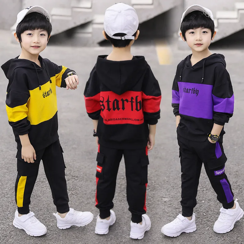 

Childrenswear Boys Sweater Suit 2019 Autumn New Style Children Sports Two-Piece Set Spring And Autumn Big Boy Clothes Autumn