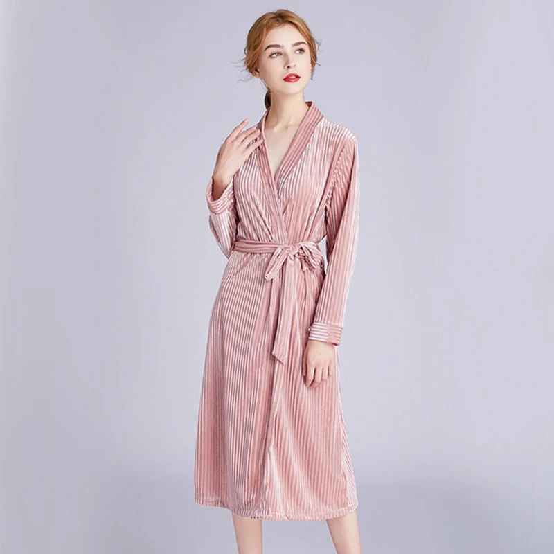 

Brand Designer New Velour Kimono Bathrobe Women Embroidery Bride Bridesmaid Wedding Robe Dress Gown Sexy Long Sleepwear M L XL