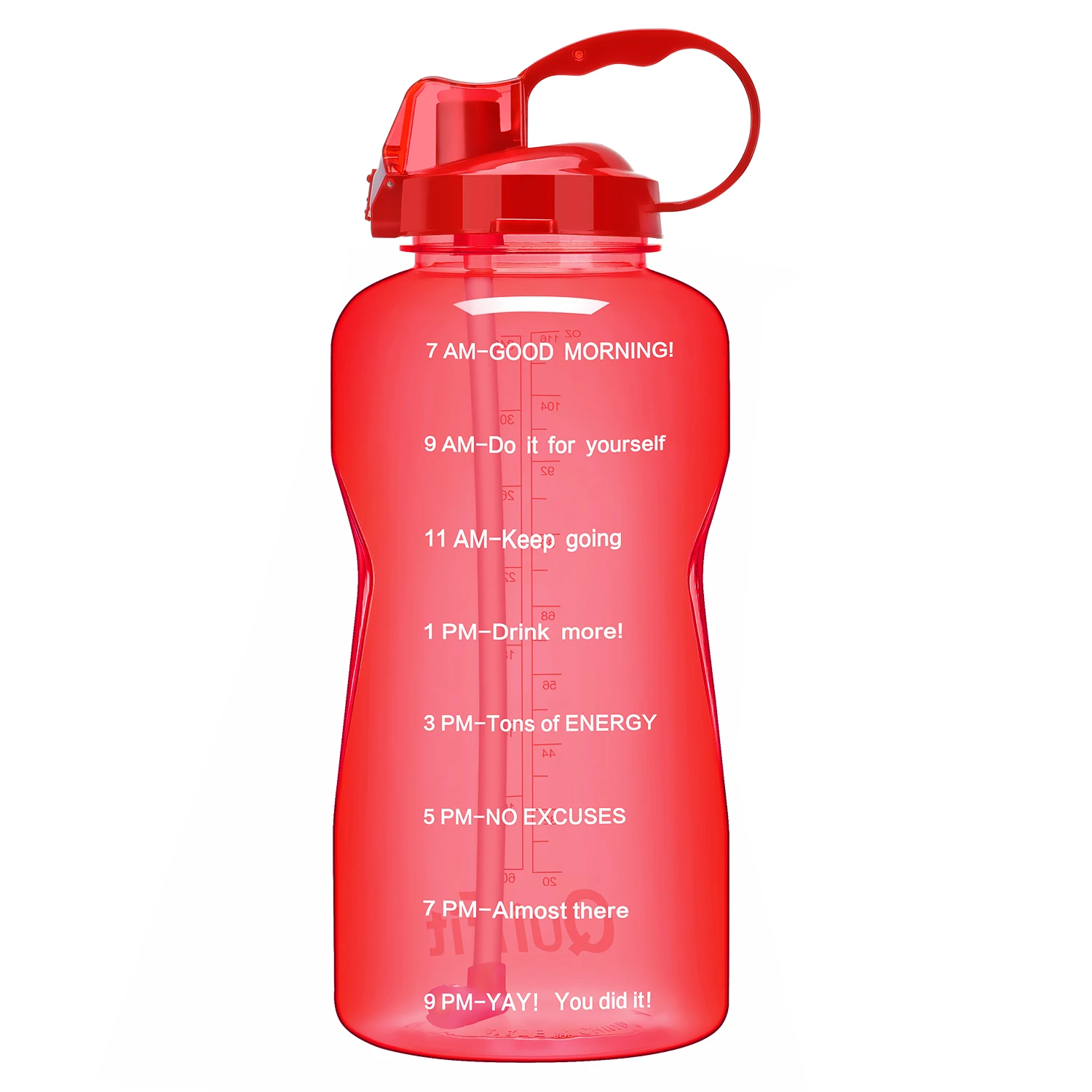 BuildLife Тритан галлон бутылка для воды 128 OZ/64 OZ 3.8L/2L с уникальной шкалой времени/измерения/цели отмечены раз BPA бесплатно Спорт Тренажерный зал - Цвет: Red