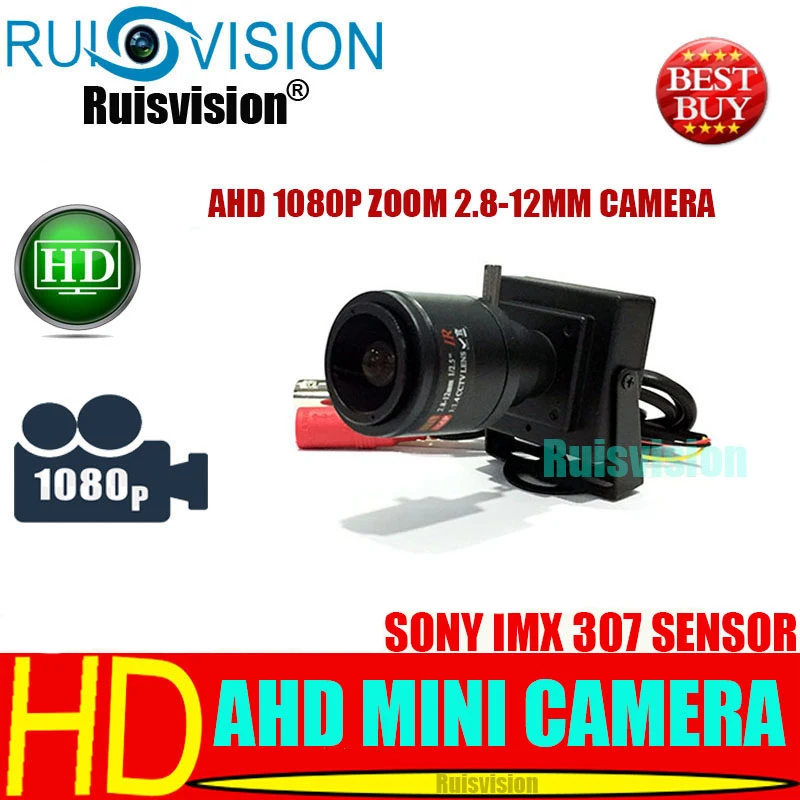 HD MINI аналоговая камера Sony высокого разрешения (AHD) сенсор IMX307 1080 P/2MP зум 2,8-12 мм объектив для домашнего видеонаблюдения видеокамера охранной