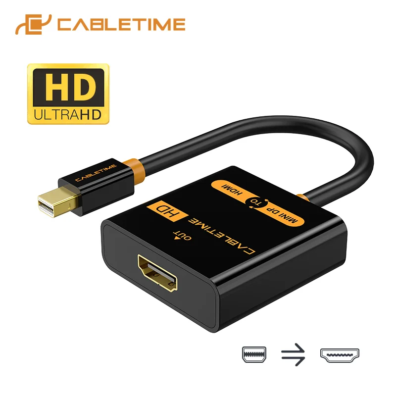Mini DisplayPort to HDMI адаптер CABLETIME 1080P M/F Thunderbolt кабель dp hdmi для MacBook Pro Air iMac проектор