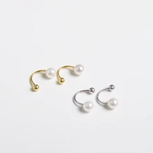 925 стерлингового серебра серьги простой Эрл c-образный u-образная полу круглый Винт уха кольцо милые слуховая косточка ногтей девушка уха jewelr