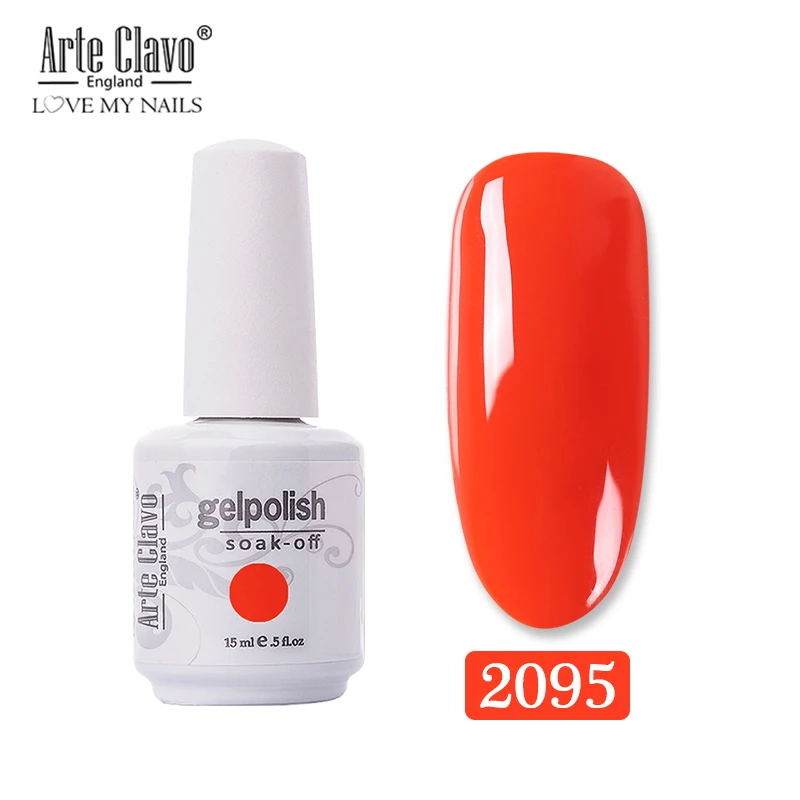 Arte Clavo 15 мл ногти осень зима оранжевая Серия Цветной Гель-лак для ногтей УФ светодиодный лак для ногтей инструменты для маникюра - Цвет: 2095