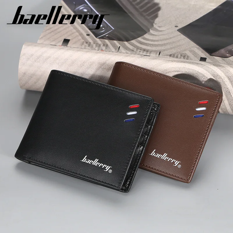 Baellerry новинка тонкие мужские кошельки из искусственной кожи короткий дизайн