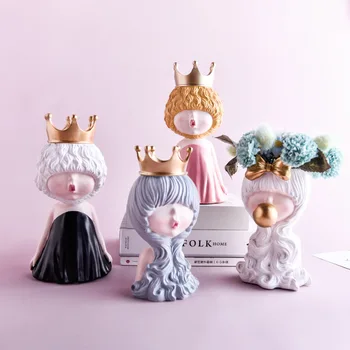 

Nordic cute resin crafts cartoon girl home decorations wholesale small loli art decoration
