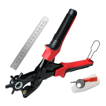 

Puncher Multifunctional Leather Craft Plier Tool Revolving Hole Punch Belt
