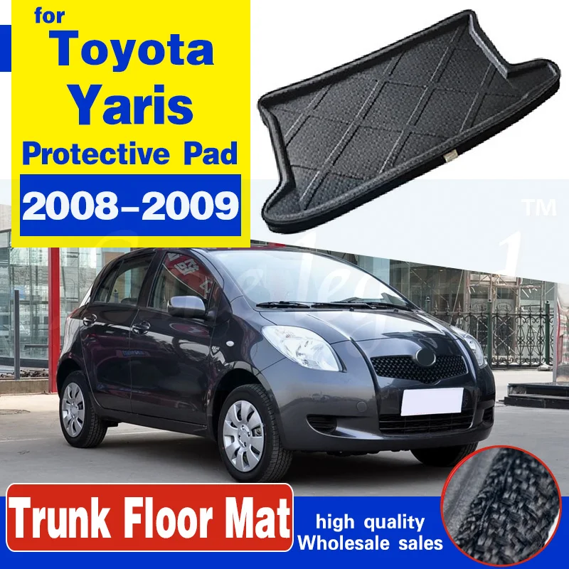 

For Toyota Yaris 2008 2009 Car Accessories Trunk Mat Tail Tray Boot Liner Floor Cargo Mud Luggage Carpet Pad Waterproof Pad