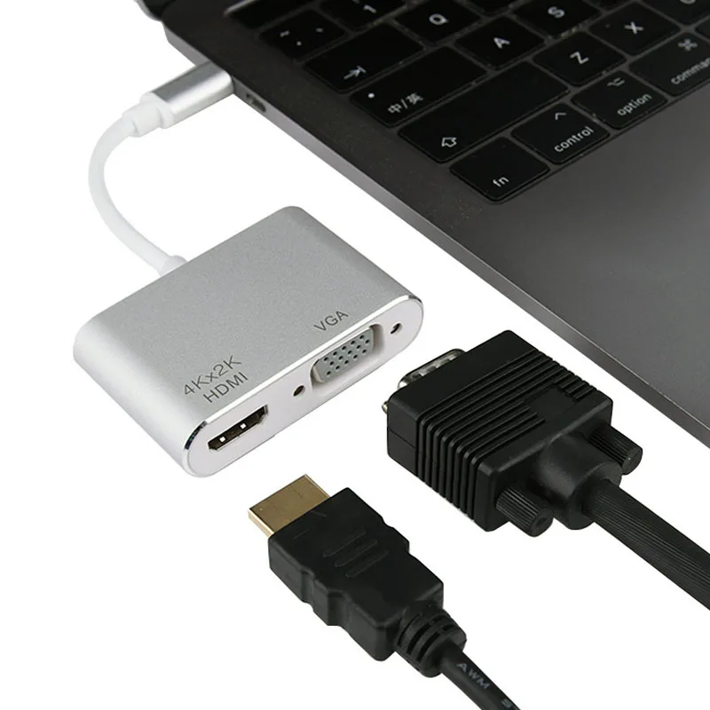 Type-c turn hdmi+vga computer monitor cable Apple converter notebook docking station