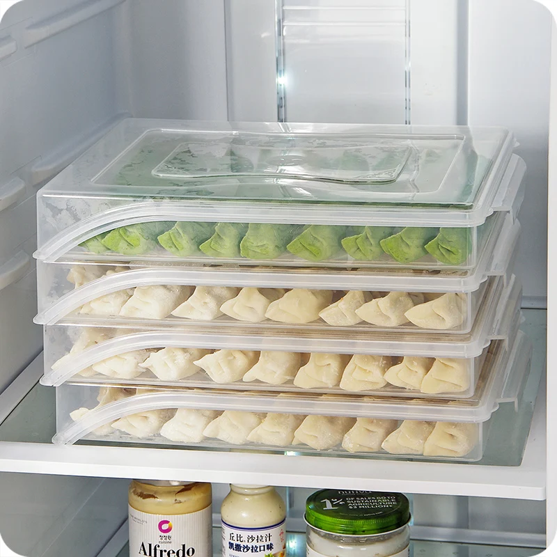 Кухонный поднос для пельменей, дома, замороженные пельмени, коробка для холодильника, еда, свежая, морозильная камера, коробка для хранения, прозрачный Органайзер mx10175