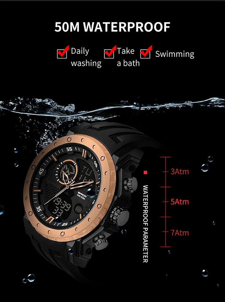 digital dive watch SANDA Luxury Brand Men's Military Sports Watches Men Digital Watches S-Shock Waterproof Wrist Watch For Mens Relogio Masculino digital ring watch