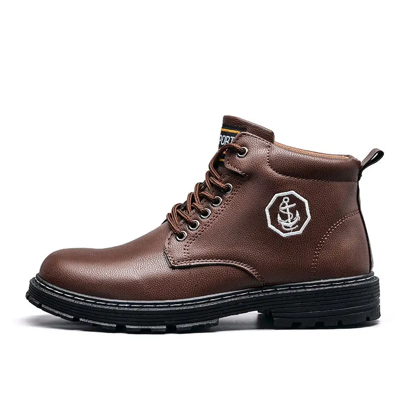 Зимние теплые мужские Ботинки Martin для пустыни повседневные кожаные ботильоны с