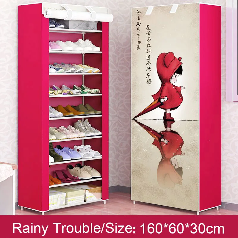 Simple Combination Shoe Cabinet Nonwoven Fabric Storage Shoes Rack Folding Dust-proof Shoe Closet Home Dorm Organizer for Shoes 4