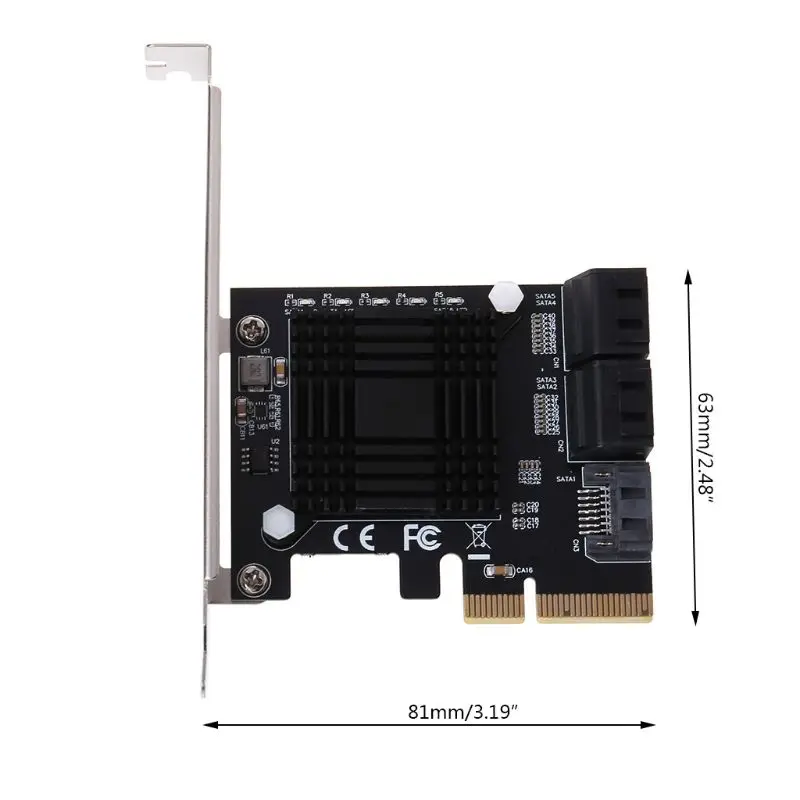 Адаптер расширения карты разъем интерфейса 5 портов SATA Pci-E X4 контроллер расширения карты для ПК с низкопрофильной кронштейн платы