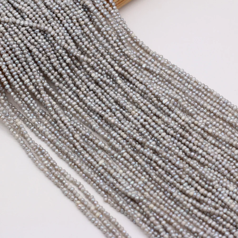 Small Size 2.5-3 mm Beads Natural Freshwater Gray Pearls Bead for DIY Jewelry Make Bracelet Necklace Earring for Women Gift