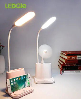 USB Lamp Study LED Desk Lamp Rechargeable Touch Dimming Adjustment Table Lamps for Children Kids Reading Bedside Bedroom Living Room