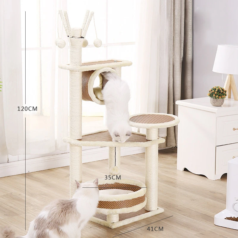 

Cat Climbing Frame Cat Toys Interactive Hanging Ball Cats Tree Soft Bed Sisal Rope Grinding Cat Claw Cat Toy Pole Funny Cat Toy