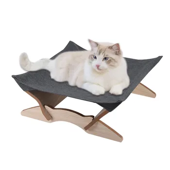 

Hot Sale Pet Wood Bracket Cradle Detachable Wood Bracket Comfortable Fabric Pet Bed For Most Cat And Small Size Dog