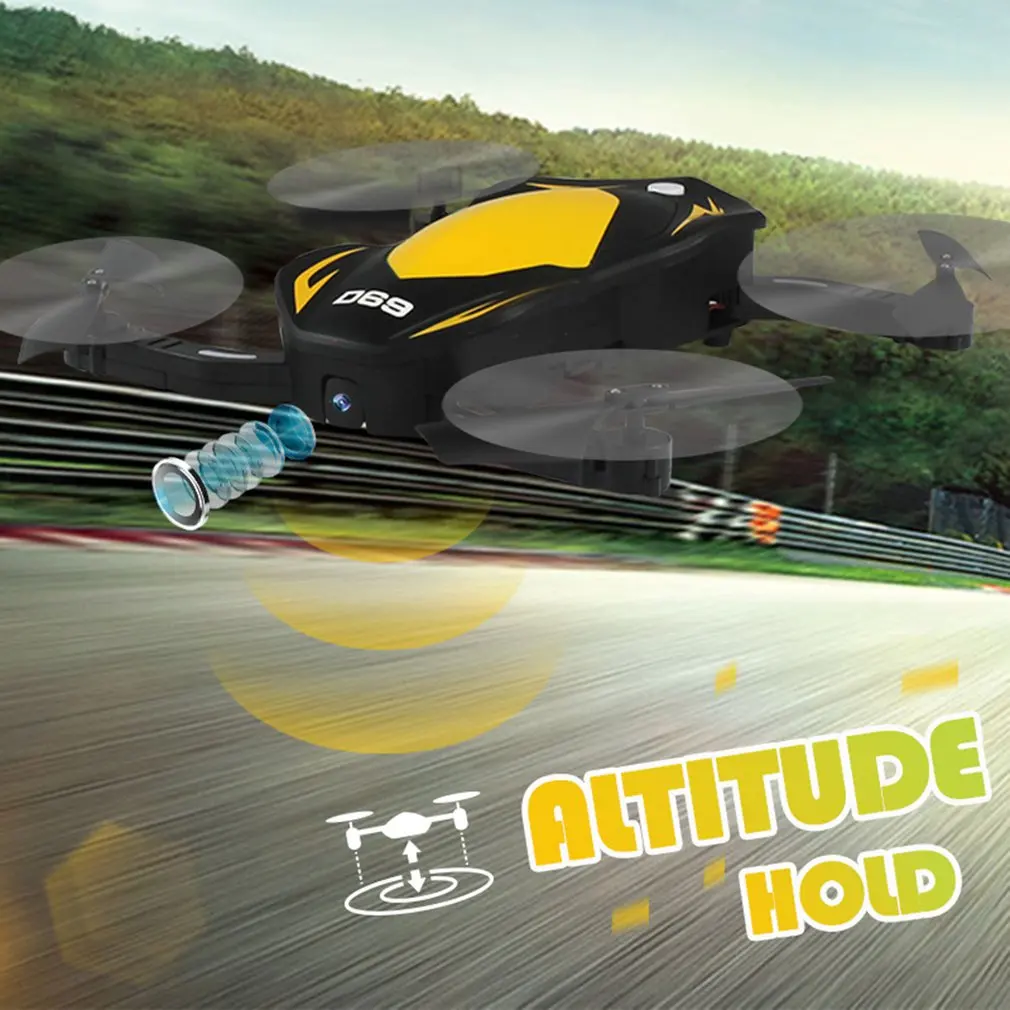 

D69 Drone with Camera 720P 2.4Ghz RC Control Wifi FPV Holding Quota Folding Gravity Sense Control Fixed Height RC Quadcopter hot