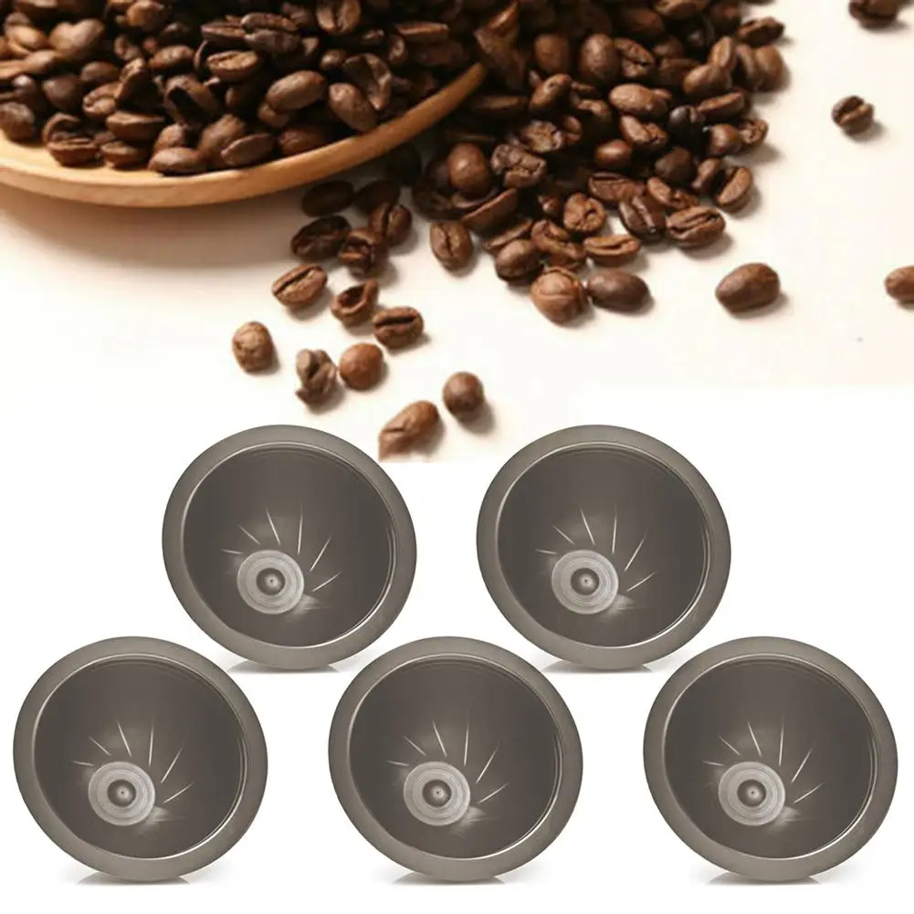 5Pcs/Set Disposable Refillable Coffee Filter Cup Capsule for Nespresso Vertuo | Дом и сад