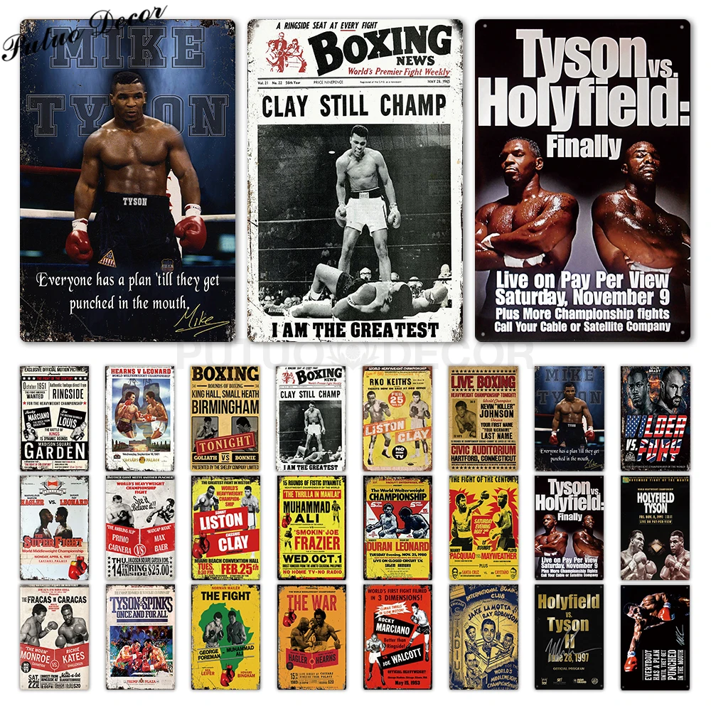 

Boxing Metal Sign Tin Sign Plaque Metal Vintage Pub Retro Wall Decor for Bar Pub Club Man Cave Metal Posters