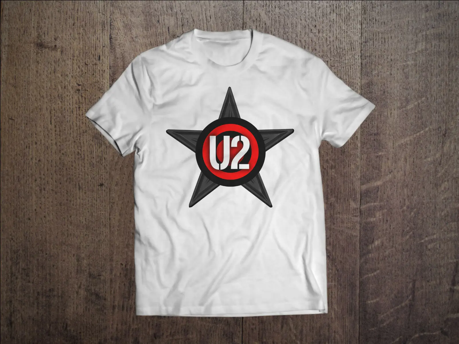 U2 Men White T-Shirt Rock Band Fan Tee Bono Shirt | Футболки и поло