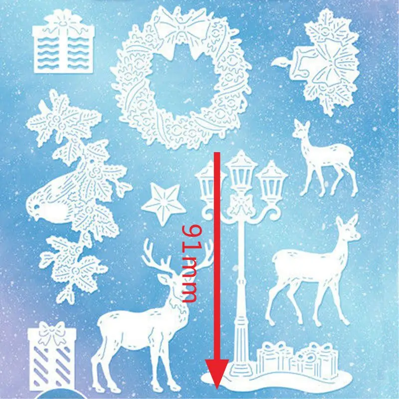 Рождество Санта эльф снеговик фото карта металлическая прорезной трафарет для окраски для скрапбукинга альбом фото бумажные карты ремесла Новинка - Цвет: 2