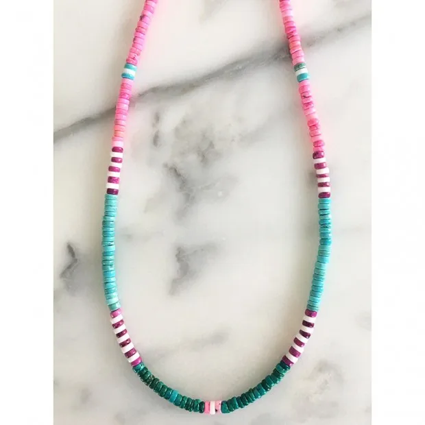 necklace 15 Boho jewelry colier lucite shell женские ожерелья-Чокеры wicca colar feminino HEISHI переработанный диск Африканский виниловый бисер ожерелье - Окраска металла: necklace 15