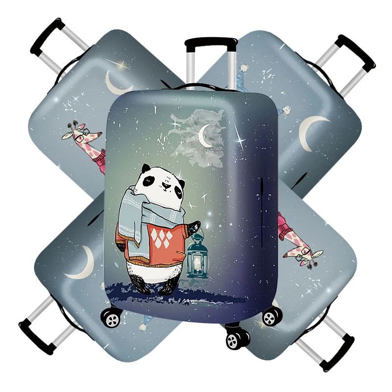 

Fashion Owl Travel Luggage Cover Men's Women's Elastic Trolley Case Baggage Dust Protection Trip Suitcase Accessories Supplies
