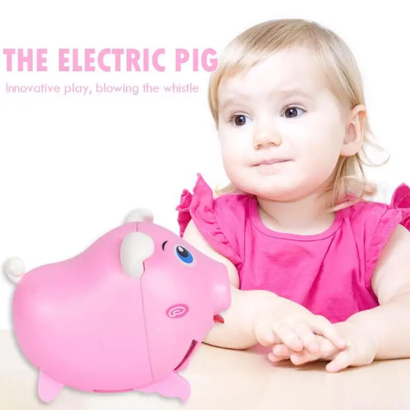 Умная звуковая Индукционная свистка бегущая свинья Музыка Свет электрическая игрушка для детей