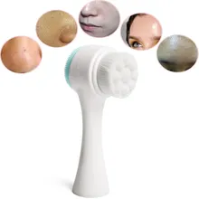 3D двухсторонняя силиконовая Чистящая Щетка портативная очистка пор вибрационный массаж очищающее средство для лица Инструменты для ухода за кожей