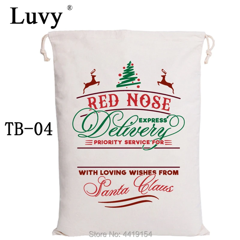 

Luvy 20pcs Santa Claus Bag Wholesale Drawstring Canvas Candy Bag Kids Christmas Gift Wedding Party Decoration Large Santa Sacks