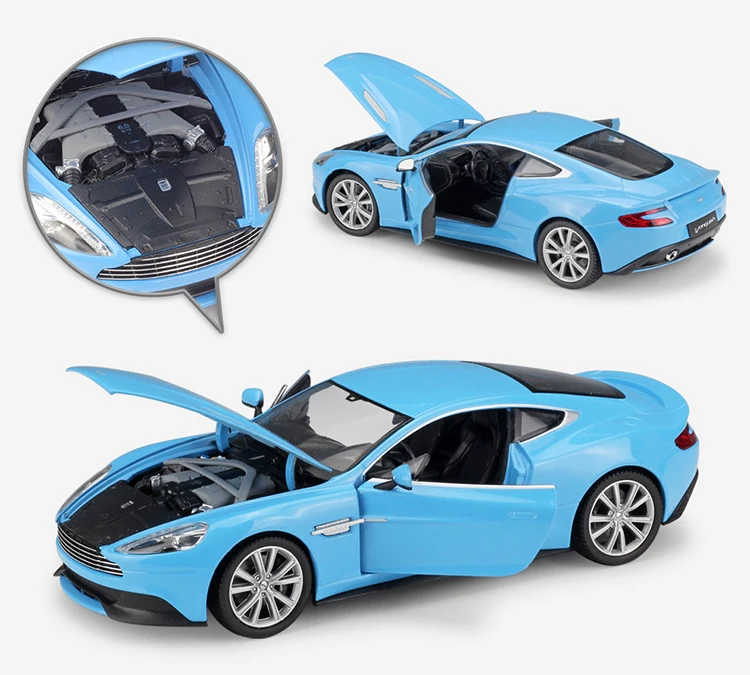 WELLY литая модель автомобиля 1:24 Масштаб спортивный автомобиль Aston Martin Vanquish симулятор металлический сплав гоночная игрушка автомобиль для мальчика Подарочная коллекция